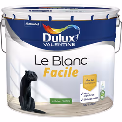 LIVRAISON OFFERTE DES 39€ D’ACHAT ET RETOUR GRATUIT ! Dulux Valentine Le Blanc Facile Satin : Le Blanc Facile est la peinture ...