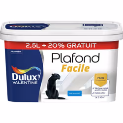LIVRAISON OFFERTE DES 39€ D’ACHAT ET RETOUR GRATUIT ! Dulux Valentine Plafond Facile est la peinture parfaitement adaptée pou ...