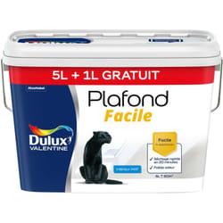 Dulux Valentine - Peinture Plafond Facile Mat Blanc 5 l + 1