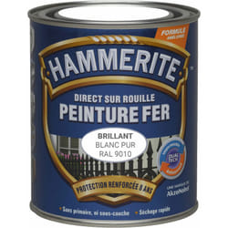 Hammerite - Peinture Direct Sur Rouille Laqué - Blanc Pur ral 9010 - 2,5 l