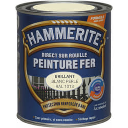 Hammerite - Peinture Direct Sur Rouille Laqué - Blanc Perle ral 1013 - 2,5 l