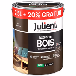 La peinture Bois Microporeuse satinée en phase solvantée pour bois extérieur est haute résistance aux intempéries et aux U.V. ...