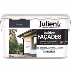 Peinture - JULIEN - Façade - Gris anthracite - 2.5L - Multi-supports - 15 ans de durabilité