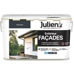 Peinture - JULIEN - Façade - Gris anthracite - 2.5L - Multi-supports - 15 ans de durabilité