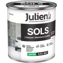 Julien - Peinture Sols Extrême Intérieur et Extérieur - Chapes béton, ciment lissé, briques, asphalte, planchers et parquets - Blanc 0,5 l