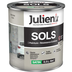 Peinture Sols Extrême Intérieur et Extérieur - Chapes béton, ciment lissé, briques, asphalte, planchers et parquets - Gris Soie 0,5 l - Julien