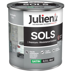 Julien Peinture Sols Extrême Intérieur et Extérieur - Chapes béton, ciment lissé, briques, asphalte, planchers et parquets - Gris Fossile 0,5 L