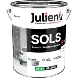 Julien - Peinture Sols Extrême Intérieur et Extérieur - Chapes béton, ciment lissé, briques, asphalte, planchers et parquets - Blanc 5 l
