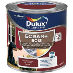 Dulux Valentine - ecran+ bois - Peinture satinée pour bois extérieur - Volets, portes, fenêtres, portails - Rouge Basque 0,25 l