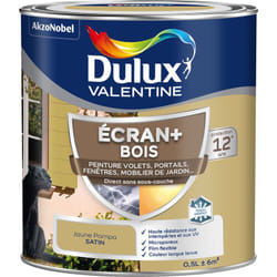 Dulux Valentine - ecran+ bois - Peinture satinée pour bois extérieur - Volets, portes, fenêtres, portails - Jaune Pampa 0,5 l