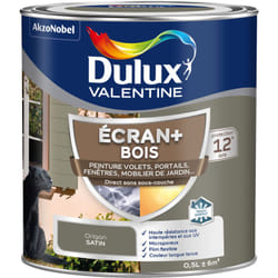 Dulux Valentine - ecran+ bois - Peinture satinée pour bois extérieur - Volets, portes, fenêtres, portails - Origan 0,5 l