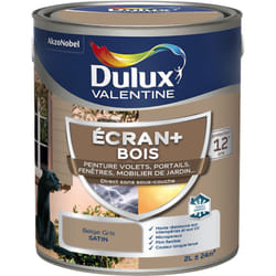 Dulux Valentine - ecran+ bois - Peinture satinée pour bois extérieur - Volets, portes, fenêtres, portails - Beige Gris 2 l