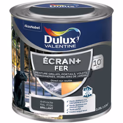 LIVRAISON OFFERTE DES 39€ D’ACHAT ET RETOUR GRATUIT ! Dulux Valentine Peinture ECRAN+ Fer Brillant : ECRAN+ FER protège et su ...