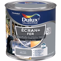 LIVRAISON OFFERTE DES 39€ D’ACHAT ET RETOUR GRATUIT ! Dulux Valentine Peinture ECRAN+ Fer Brillant : ECRAN+ FER protège et su ...