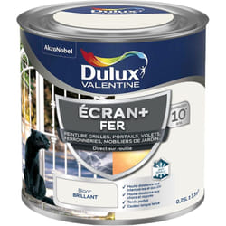 Dulux Valentine - ecran+ fer brillant - Peinture pour fer intérieur/extérieur - Grilles, portails, volets, ferroneries, mobiliers de jardin - Blanc