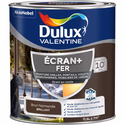 LIVRAISON OFFERTE DES 39€ D’ACHAT ET RETOUR GRATUIT ! Dulux Valentine Peinture ECRAN+ Fer Brillant : ECRAN+ FER protège et su ...