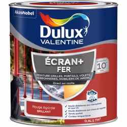 LIVRAISON OFFERTE DES 39€ D’ACHAT ET RETOUR GRATUIT ! Dulux Valentine Peinture ECRAN+ Fer Brillant : ECRAN+ FER protège et su ...