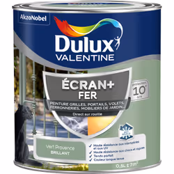 LIVRAISON OFFERTE DES 39€ D’ACHAT ET RETOUR GRATUIT ! Dulux Valentine Peinture ECRAN+ Fer Brillant : ECRAN+ FER protège et su ...