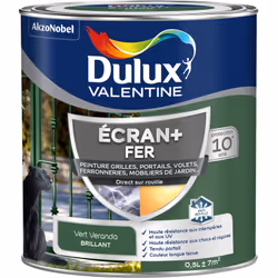 LIVRAISON OFFERTE DES 39€ D’ACHAT ET RETOUR GRATUIT ! Dulux Valentine Peinture ECRAN+ Fer Brillant : ECRAN+ FER protège et su ...