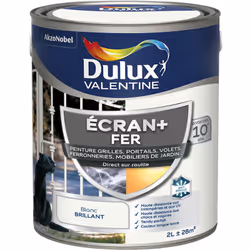LIVRAISON OFFERTE DES 39€ D’ACHAT ET RETOUR GRATUIT ! Dulux Valentine Peinture ECRAN+ Fer Brillant : ECRAN+ FER protège et su ...