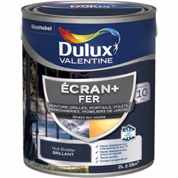 LIVRAISON OFFERTE DES 39€ D’ACHAT ET RETOUR GRATUIT ! Dulux Valentine Peinture ECRAN+ Fer Brillant : ECRAN+ FER protège et su ...