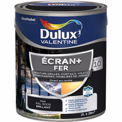 LIVRAISON OFFERTE DES 39€ D’ACHAT ET RETOUR GRATUIT ! Dulux Valentine Peinture ECRAN+ Fer Brillant : ECRAN+ FER protège et su ...