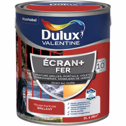 LIVRAISON OFFERTE DES 39€ D’ACHAT ET RETOUR GRATUIT ! Dulux Valentine Peinture ECRAN+ Fer Brillant : ECRAN+ FER protège et su ...