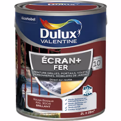 LIVRAISON OFFERTE DES 39€ D’ACHAT ET RETOUR GRATUIT ! Dulux Valentine Peinture ECRAN+ Fer Brillant : ECRAN+ FER protège et su ...