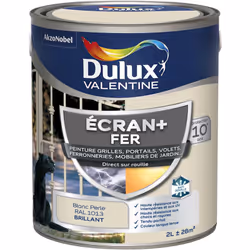 LIVRAISON OFFERTE DES 39€ D’ACHAT ET RETOUR GRATUIT ! Dulux Valentine Peinture ECRAN+ Fer Brillant : ECRAN+ FER protège et su ...