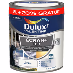 LIVRAISON OFFERTE DES 39€ D’ACHAT ET RETOUR GRATUIT ! Dulux Valentine Peinture ECRAN+ Fer Brillant : ECRAN+ FER protège et su ...