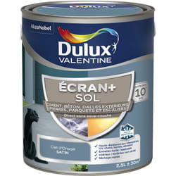 Dulux Valentine - Ecran+ Sol - Peinture solvantée pour sols Intérieur et Extérieur - Ciment, béton, dalles, parquets et escaliers - Satin Ciel