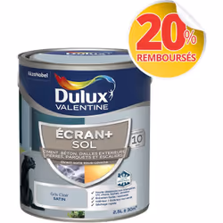 LIVRAISON OFFERTE DES 39€ D’ACHAT ET RETOUR GRATUIT ! Peinture Dulux Valentine Ecran+ Sol Satin Gris Clair 2,5 L Notre gamme ...