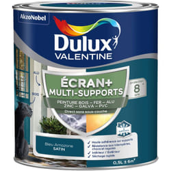 Dulux Valentine - ecran+ multi-supports exterieure - Peinture en Phase Aqueuse Éxtérieur - Satin Bleu Amazone 0,5 l