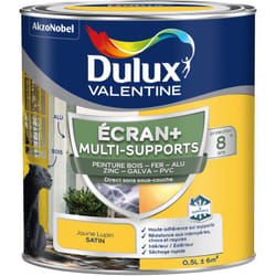 Dulux Valentine - ecran+ multi-supports exterieure - Peinture en Phase Aqueuse Éxtérieur - Satin Jaune Lupin 0,5 l