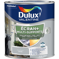 Dulux Valentine - ecran+ multi-supports exterieure - Peinture en Phase Aqueuse Éxtérieur - Satin Gris Franc 0,5 l