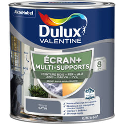 Dulux Valentine - ecran+ multi-supports exterieure - Peinture en Phase Aqueuse Éxtérieur - Satin Titane 0,5 l
