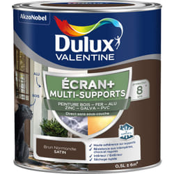 Dulux Valentine - ecran+ multi-supports exterieure - Peinture en Phase Aqueuse Éxtérieur - Satin Brun Normandie 0,5 l