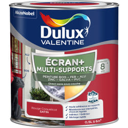 Dulux Valentine - ecran+ multi-supports exterieure - Peinture en Phase Aqueuse Éxtérieur - Satin Rouge Coquelicot 0,5 l