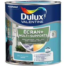 Dulux Valentine - ecran+ multi-supports exterieure - Peinture en Phase Aqueuse Éxtérieur - Satin Bleu Turquoise 0,5 l