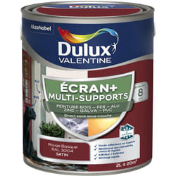 Dulux Valentine - ecran+ multi-supports exterieure - Peinture en Phase Aqueuse Éxtérieur - Satin Rouge Basque 2 l