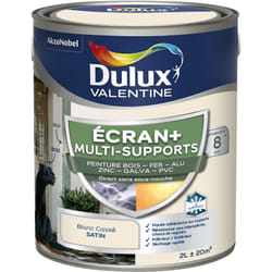 Dulux Valentine - ecran+ multi-supports exterieure - Peinture en Phase Aqueuse Éxtérieur - Satin Blanc Cassé 2 l