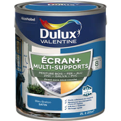 Dulux Valentine - ecran+ multi-supports exterieure - Peinture en Phase Aqueuse Éxtérieur - Satin Bleu Breton 2 l
