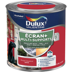 Dulux Valentine - ecran+ multi-supports exterieure - Peinture en Phase Aqueuse Éxtérieur - Satin Rouge Coquelicot 0,25 l