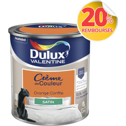 Dulux Valentine - Peinture Crème De Couleur Satin Orange Confite 0,5 l