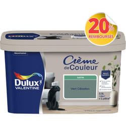 Dulux Valentine - Peinture Crème De Couleur Satin Vert Céladon 2,5 l
