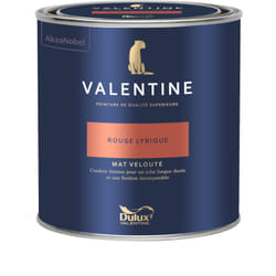 Dulux Valentine - Peinture intérieure de haute qualité - Valentine - Couleur intense & pouvoir couvrant élevé - Mat Velouté Rouge Lyrique 0,5 l