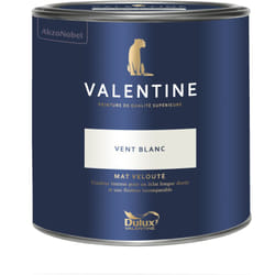 Dulux Valentine - Peinture intérieure de haute qualité - Valentine - Couleur intense & pouvoir couvrant élevé - Mat Velouté Vent Blanc 2 l