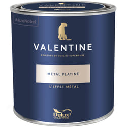 Dulux Valentine Peinture intérieure de haute qualité - Valentine - Couleur intense & pouvoir couvrant élevé - Mat Velouté Métal Platiné 1 L