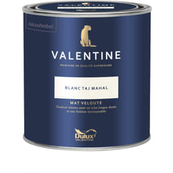 Dulux Valentine - Peinture intérieure de haute qualité - Valentine - Couleur intense & pouvoir couvrant élevé - Mat Velouté Blanc Taj Mahal 0,5 l
