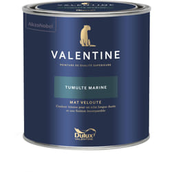 Dulux Valentine - Peinture intérieure de haute qualité - Valentine - Couleur intense & pouvoir couvrant élevé - Mat Velouté Tumulte Marine 0,5 l